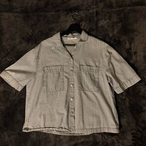 Women’s striped button down shirt